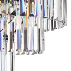 Hængelampe Cristal, transparent/sort, Ø 56 cm