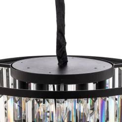 Hængelampe Cristal, transparent/sort, Ø 56 cm