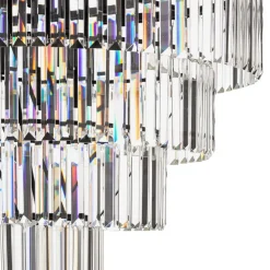 Hængelampe Cristal, transparent/sort, Ø 71 cm