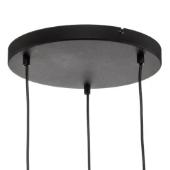 Hængelampe Cubus, Ø 50 cm, 3 lyskilder, klar/honningbrun, glas