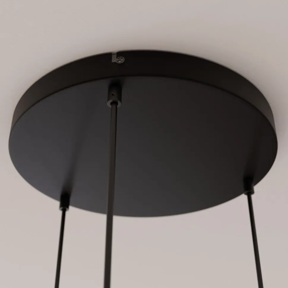 Hængelampe Cubus, Ø 50 cm, 3 lyskilder, klar/honningbrun, glas
