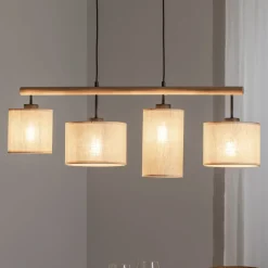 Hængelampe Deva Nature, 4 lyskilder, tekstil