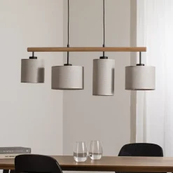 Hængelampe Deva Nature, 4 lyskilder, tekstil
