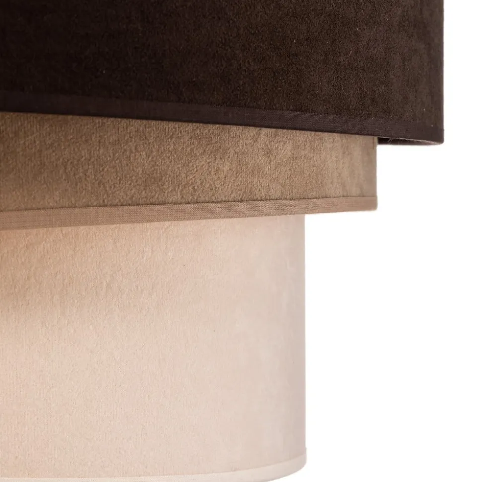 Hængelampe Devon, brun/beige/ecru/guld Ø45cm