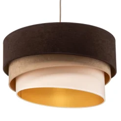 Hængelampe Devon, brun/beige/ecru/guld Ø45cm