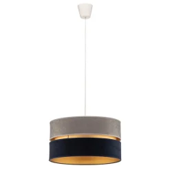 Hængelampe Duo marineblå/grå/guld Ø40cm 1flammig