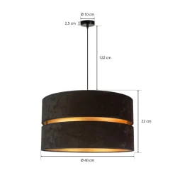 Hængelampe Duo, sort/guld, Ø40cm, 1 lyskilde