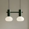Hængelampe Flo, grøn, 2 lyskilder, glas