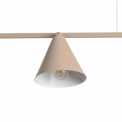 Hængelampe Form 4, beige, metal, 4 lyskilder, kegle, E27