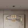 Hængelampe Genesis, aluminium, sort/guld, 10 x GU10, Ø 60 cm