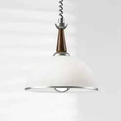 Hængelampe Ilsa, hvid/sølv, Ø 30 cm, højdejusterbar