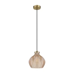 Hængelampe Jessica, Ø 22 cm, ravfarvet, glas
