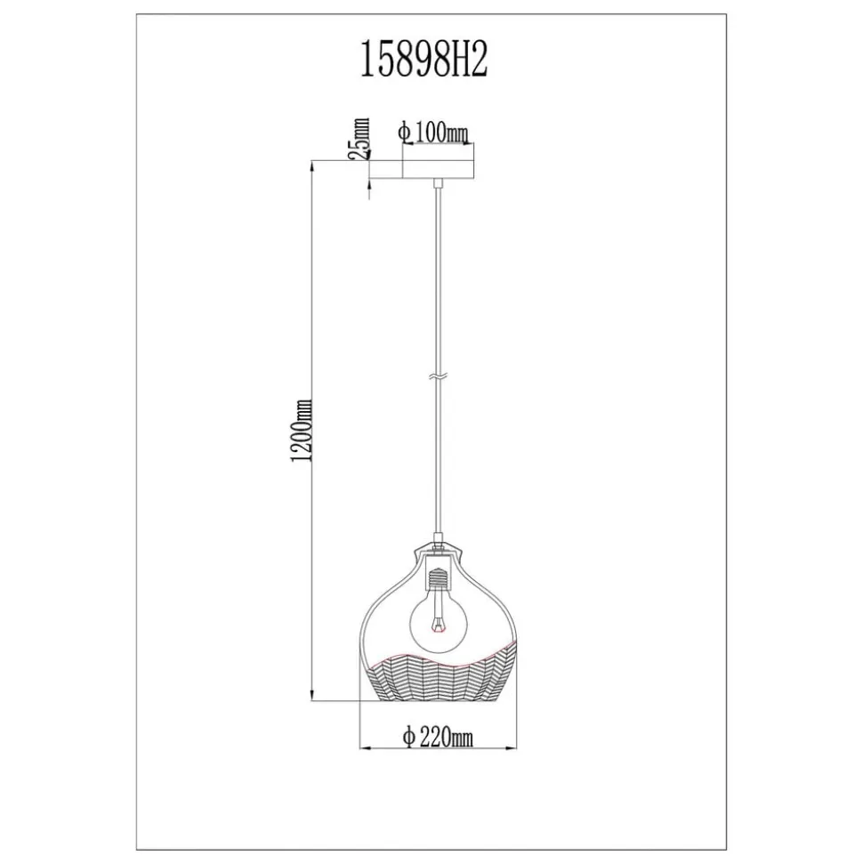 Hængelampe Jessica, Ø 22 cm, ravfarvet, glas