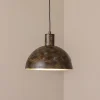 Hængelampe Kure, sort-brun, metal, Ø 30 cm, E27