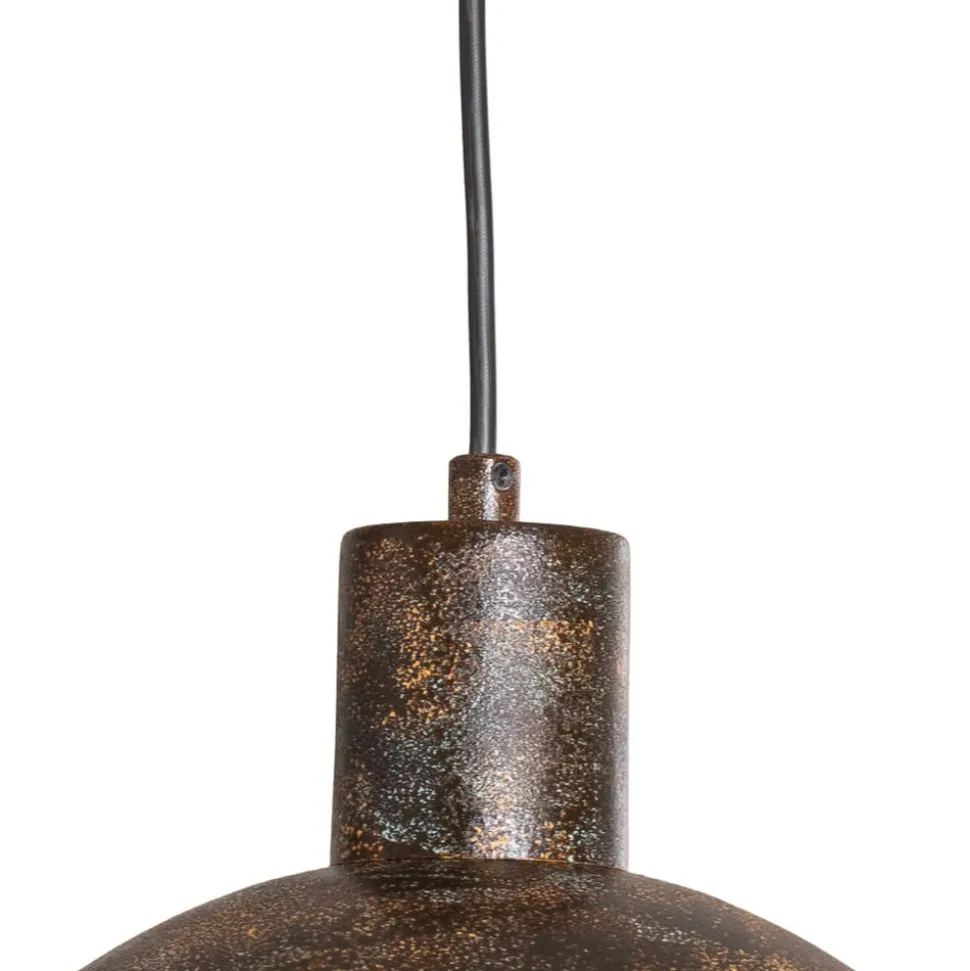Hængelampe Kure, sort-brun, metal, Ø 30 cm, E27