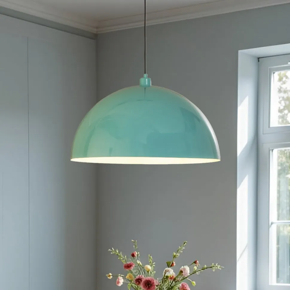 Hængelampe Kure, turkis, metal, Ø 60 cm, E27