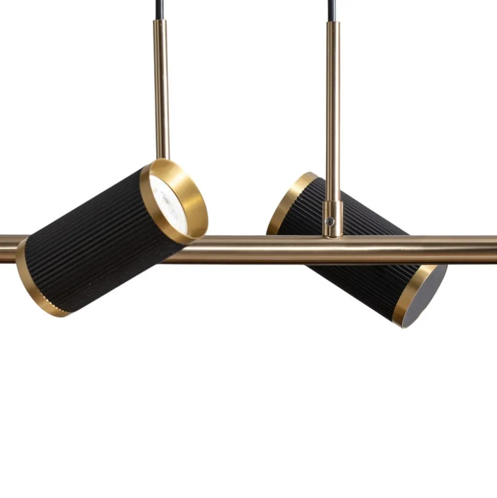 Hængelampe Lume sort/guld antik længde 66 cm 4 lyskilder metal