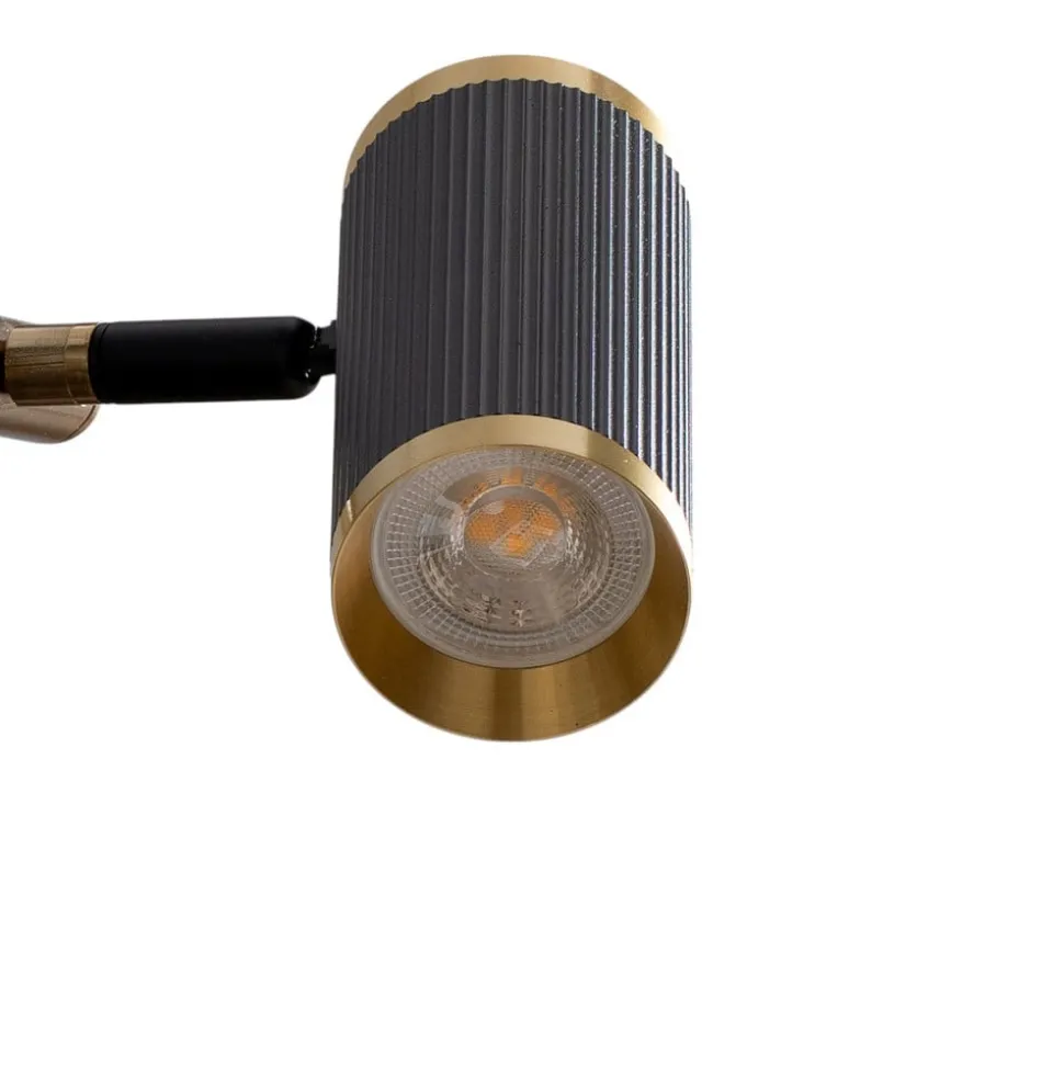 Hængelampe Lume sort/guld antik længde 66 cm 4 lyskilder metal