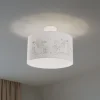 Hængelampe Mila, Ø 35 cm, stof, enhjørninger, E27