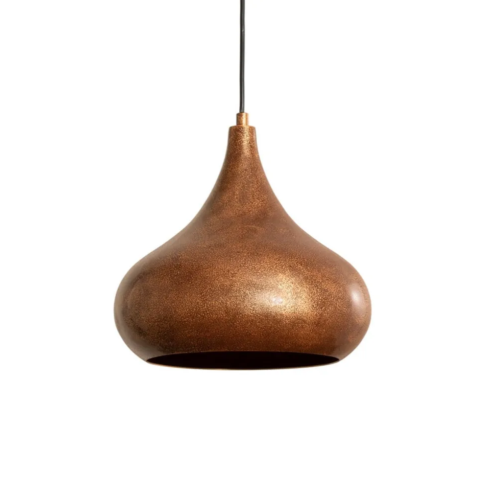 Hængelampe Muba, gammel messing, længde 120 cm, metal