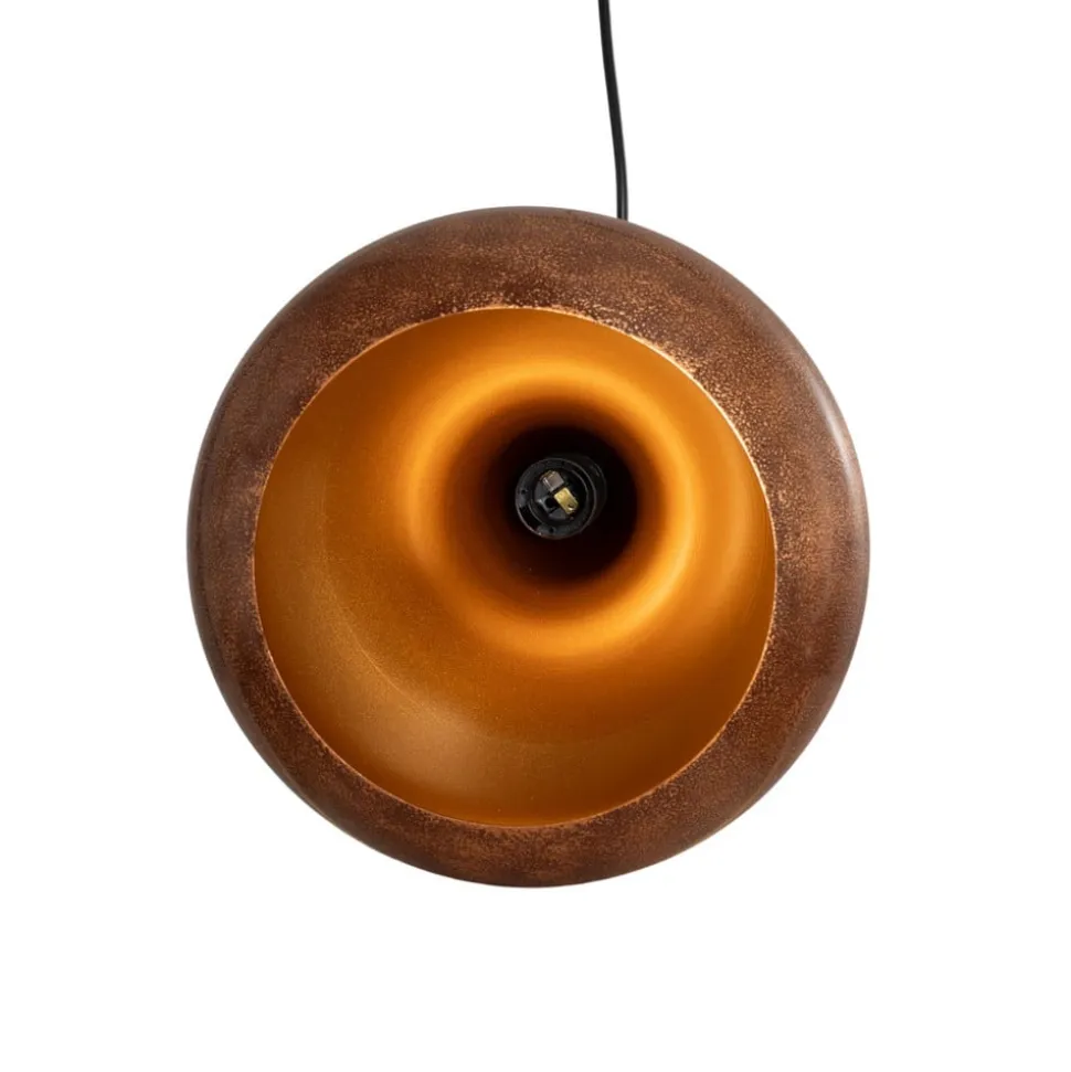 Hængelampe Muba, gammel messing, længde 120 cm, metal