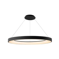 Hængelampe Niseko II, fjernbetjening, Ø 65 cm, sort