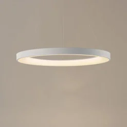 Hængelampe Niseko II, fjernbetjening, Ø 50 cm, hvid