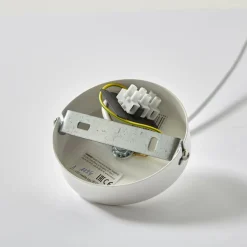 Hængelampe Noak, hvid/naturtræ, Ø 17 cm