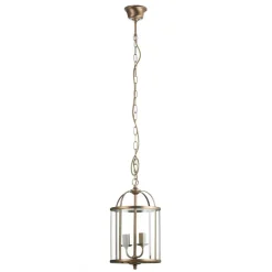 Hængelampe Pimpernel, Ø 23 cm, bronze, klart glas