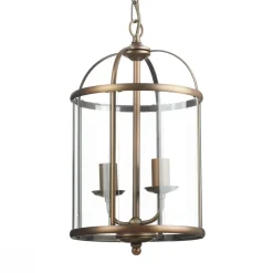 Hængelampe Pimpernel, Ø 23 cm, bronze, klart glas