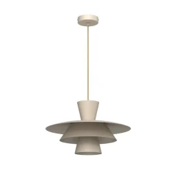 Hængelampe Plato, beige, metal, Ø 38 cm, E27
