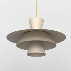 Hængelampe Plato, beige, metal, Ø 38 cm, E27