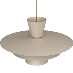 Hængelampe Plato, beige, metal, Ø 38 cm, E27