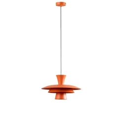 Hængelampe Plato, orange, metal, Ø 38 cm, E27