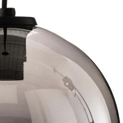 Hængelampe Polaris, spejlet glas, røget