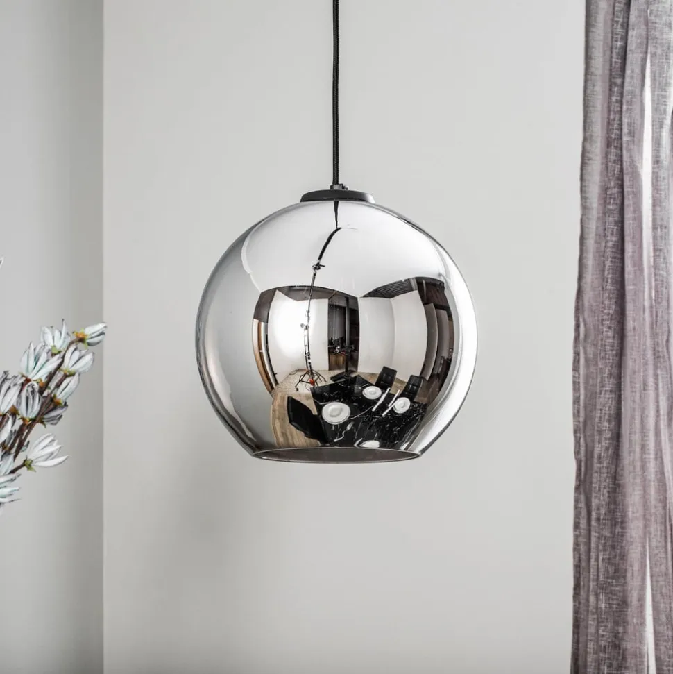 Hængelampe Polaris, spejlglas, krom