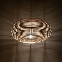 Hængelampe RATTAN, Ø 60 cm, naturbrun, rattan, E27