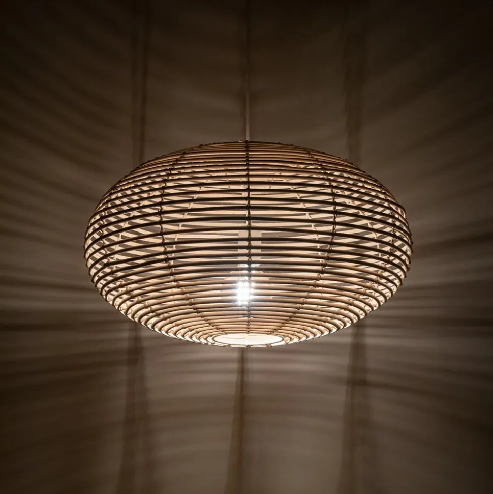 Hængelampe RATTAN, Ø 60 cm, naturbrun, rattan, E27