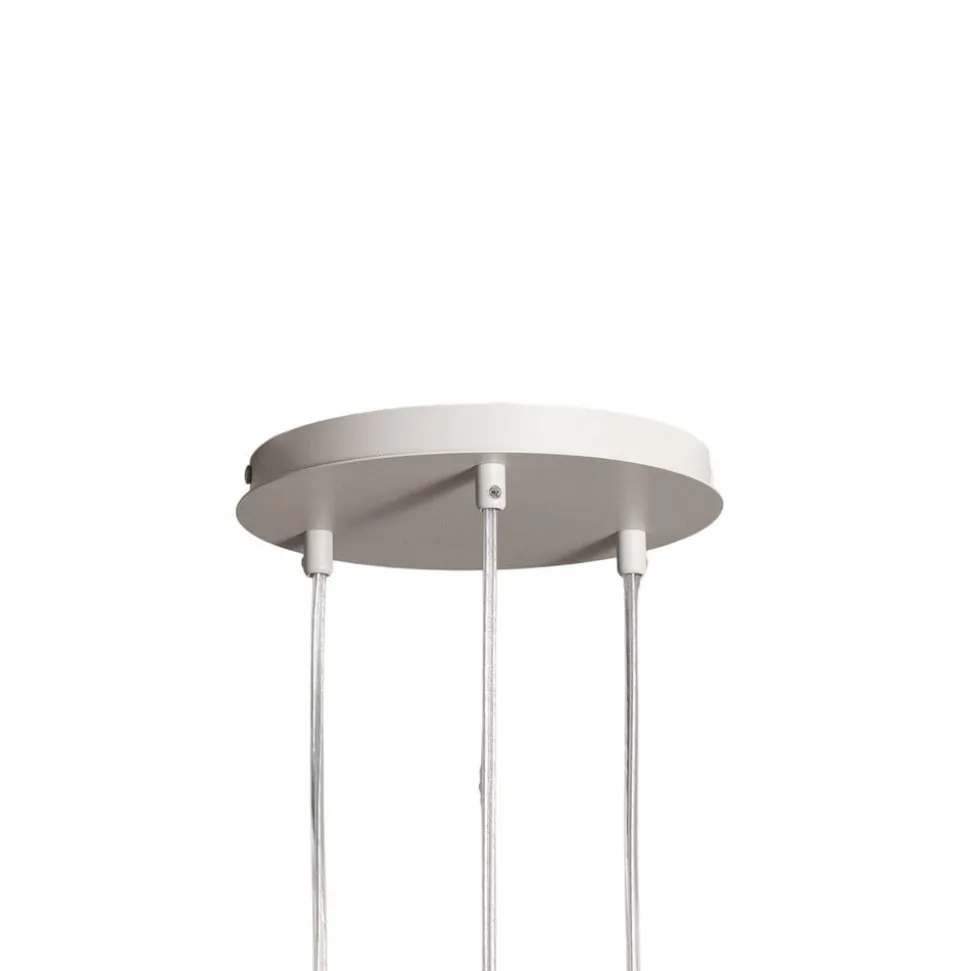 Hængelampe Rif 3, taupe, rund, 3 lyskilder, Ø 33 cm, stål