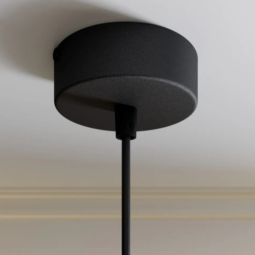 Hængelampe Rif i metal, sort, Ø 15 cm