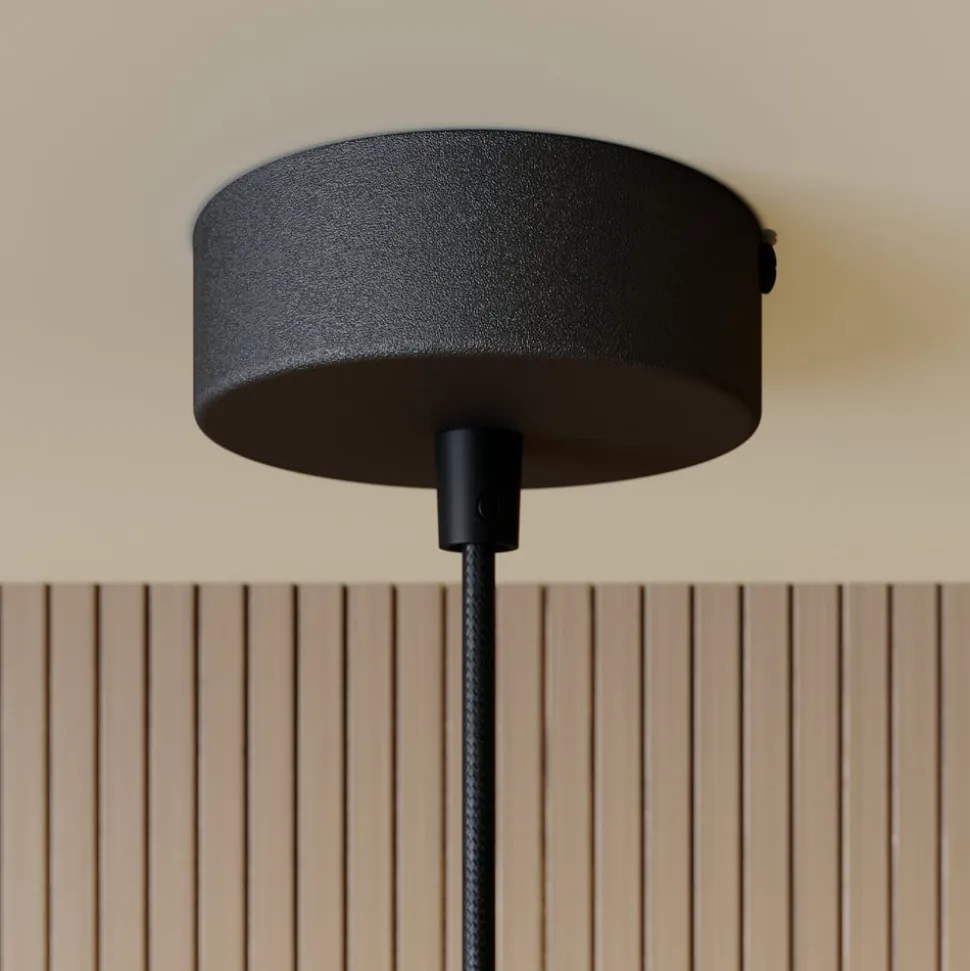 Hængelampe Rif i metal, sort, Ø 25 cm