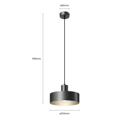 Hængelampe Rif i metal, sort, Ø 25 cm