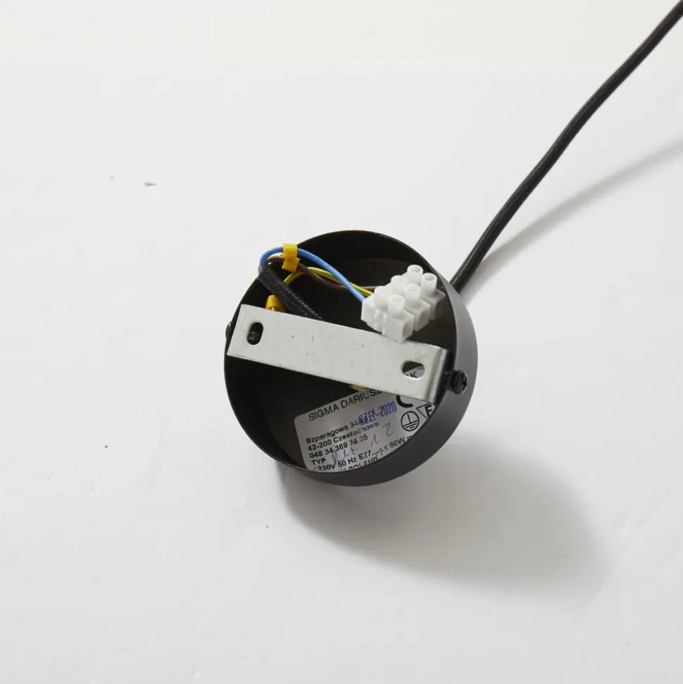 Hængelampe Rif i metal, sort, Ø 25 cm