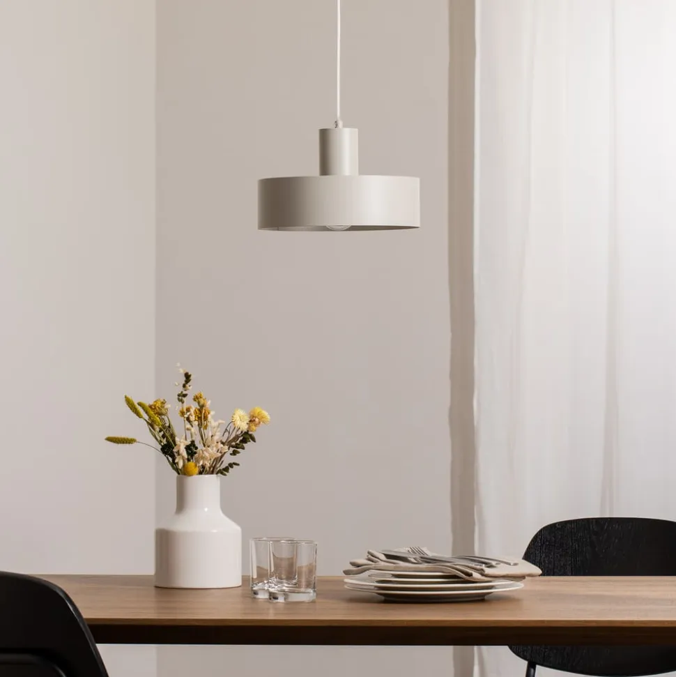 Hængelampe Rif M, taupe, 1 lyskilde, Ø 25 cm, stål
