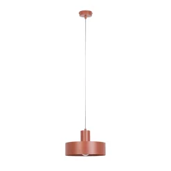 Hængelampe Rif M, teglrød, 1 lyskilde, Ø 25 cm, stål
