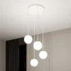 Hængelampe Royal, 4 lyskilder, opal hvid/hvid, glas, E14
