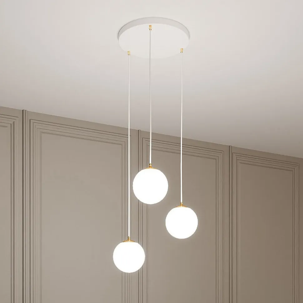 Hængelampe Royal, 3 lyskilder, opal hvid/hvid, glas, E14