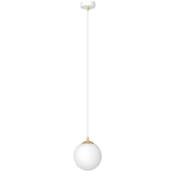 Hængelampe Royal, opal hvid/hvid, glas, E14