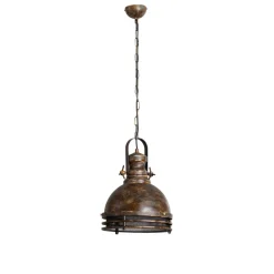 Hængelampe Saglam, 1 lyskilde, antik messing, Ø 30 cm, metal
