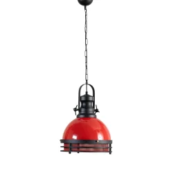 Hængelampe Saglam 3762, rød/sort, jern, Ø 32 cm